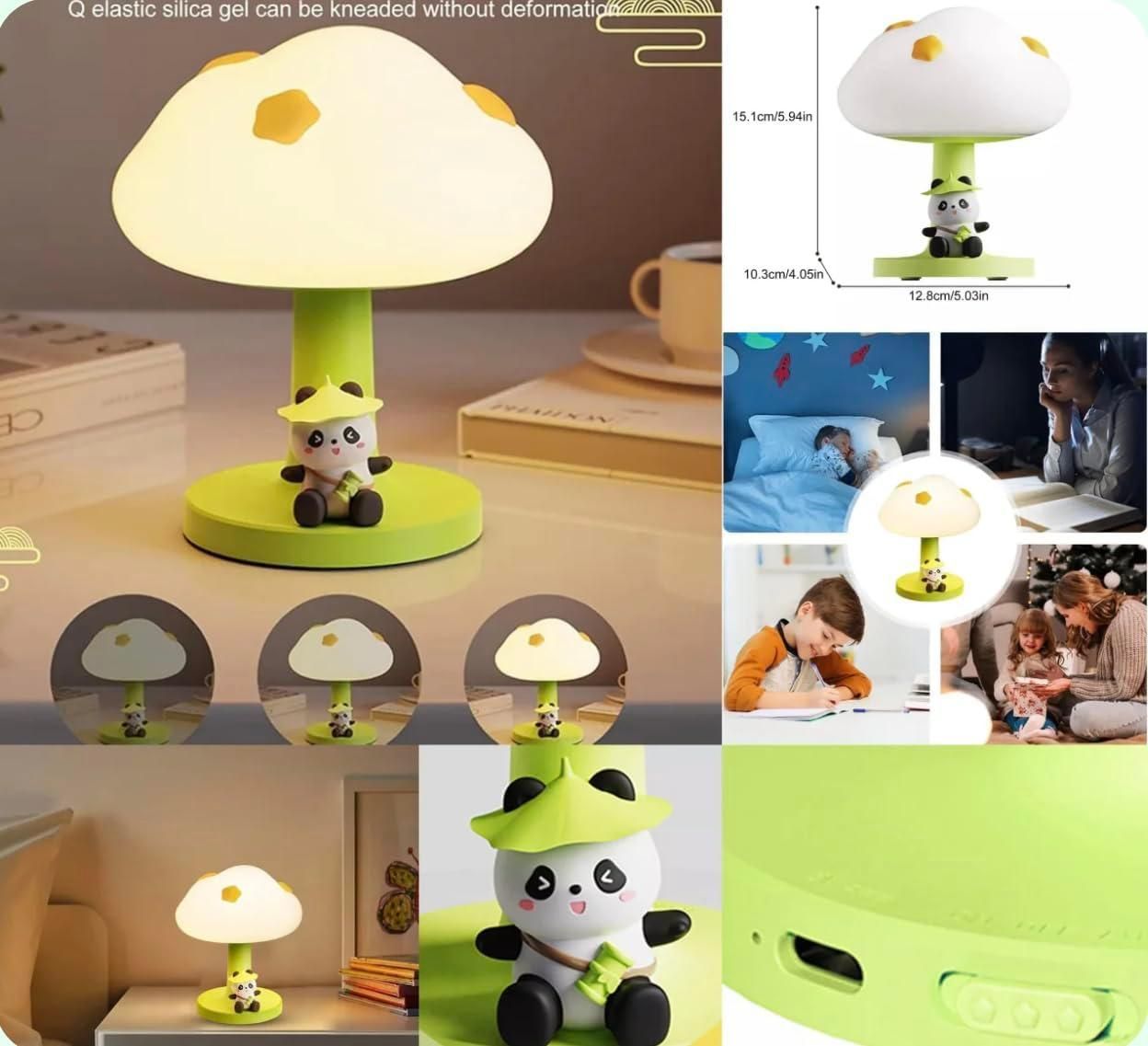 Cute Silicone Panda Night Light for Kids