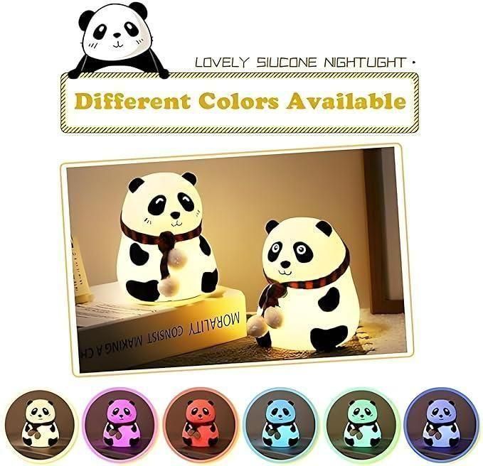 Cute Panda Light Lamp For Kids - 7 Color Touch Control Night Light