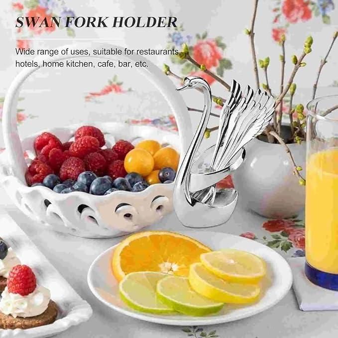 Swan Base Fork Holder with Fork Set – Elegant Kitchen & Home Décor