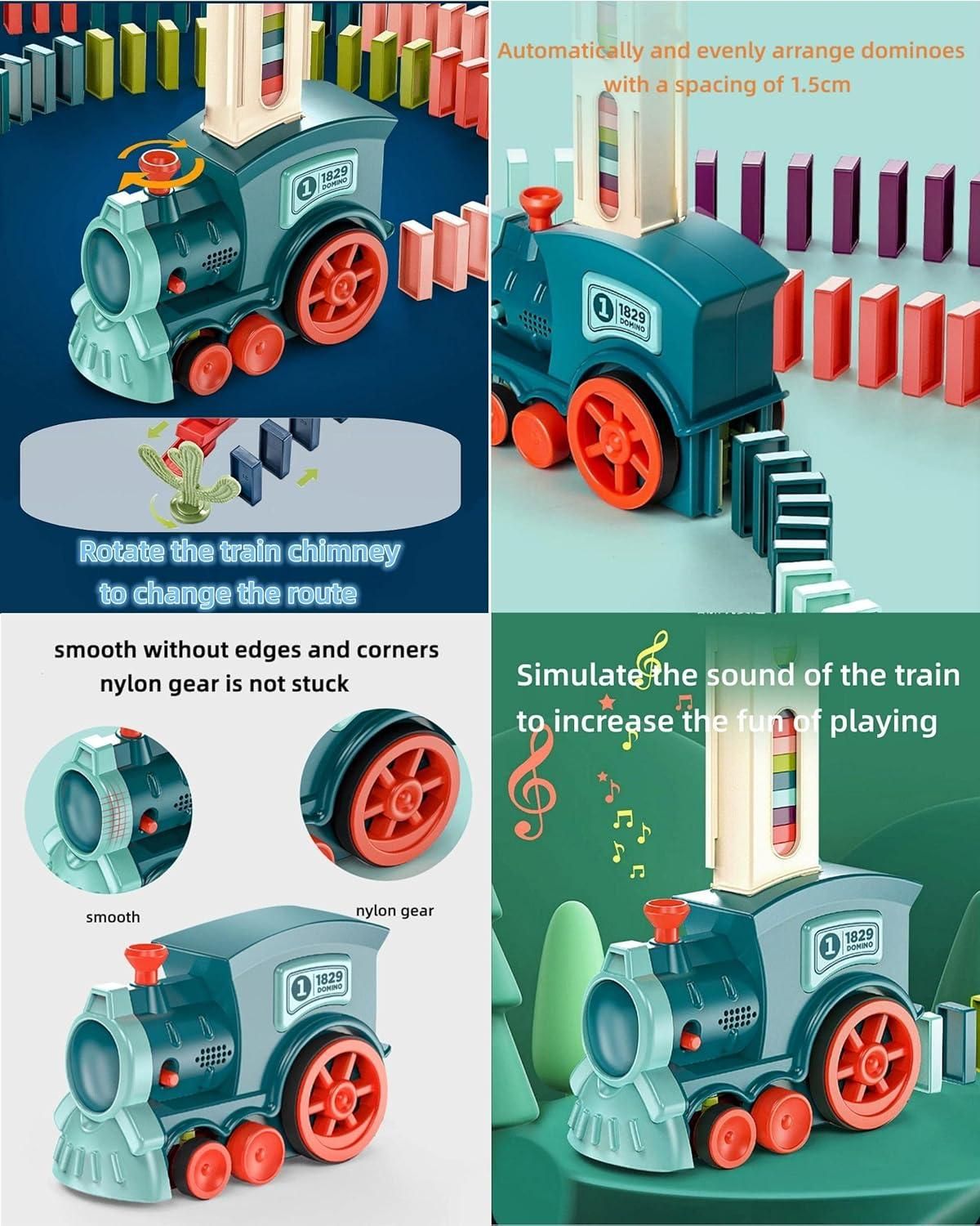 Train Toy Domino Set for Kids - BPA-Free with Sound Effects | Educational Toy