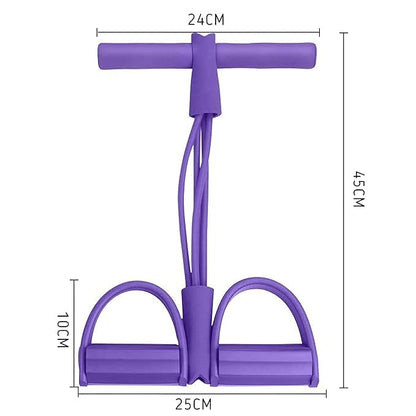 Yoga Pedal Puller Resistance Band - 4 Rope Fitness Equipment for Home Workout