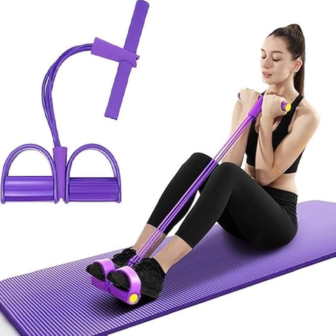 Yoga Pedal Puller Resistance Band - 4 Rope Fitness Equipment for Home Workout
