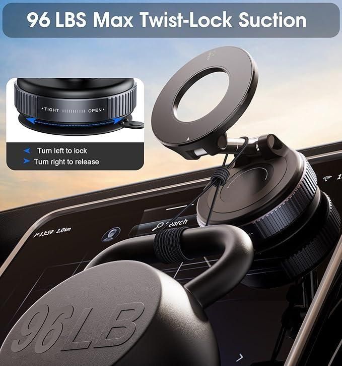 Vacuum Suction Magnetic Bracket | Compact & Hands-Free Mobile Phone Holder