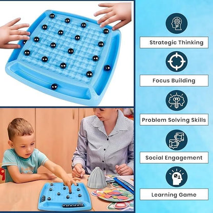 Magnetic Battle Chess Game with 20 Steel Balls - Family Strategy Board Game