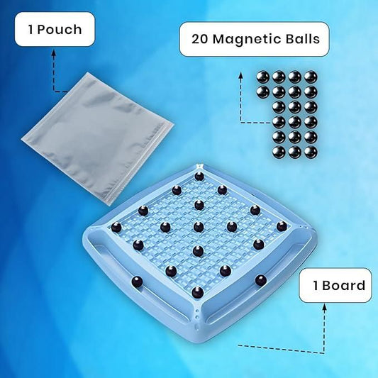 Magnetic Battle Chess Game with 20 Steel Balls - Family Strategy Board Game