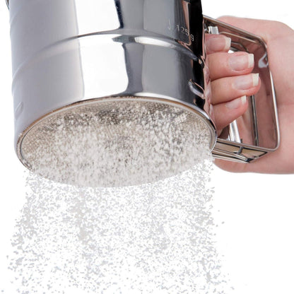 Steel Flour Sifter – Manual Hand Press Design with Large Capacity 🍞