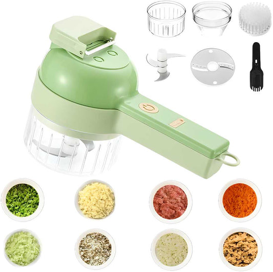 4 in 1 Portable Electric Vegetable Cutter Set | Wireless Food Processor & Chopper