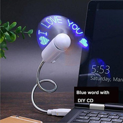 USB LED Fan with Programmable Custom Message Display
