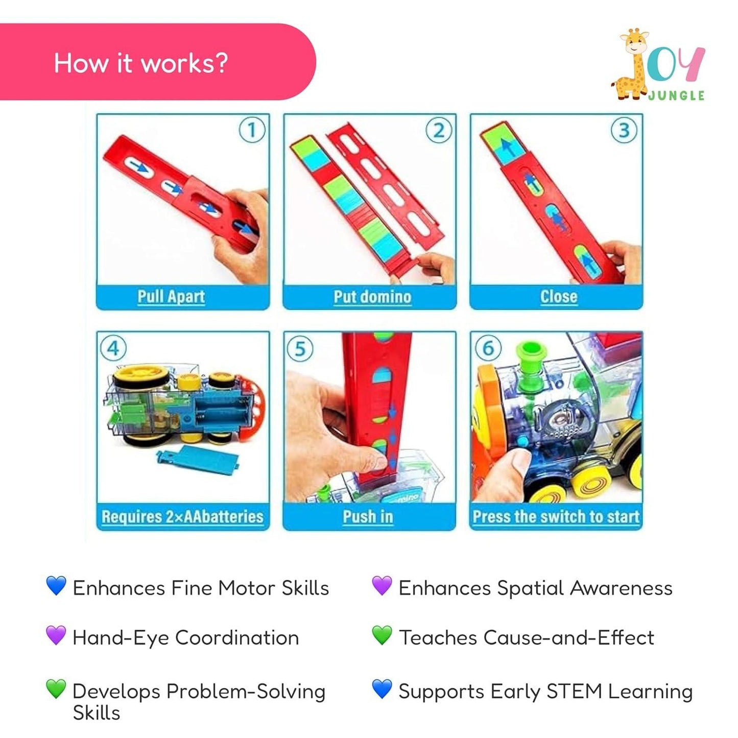 Train Toy Domino Set for Kids - BPA-Free with Sound Effects | Educational Toy