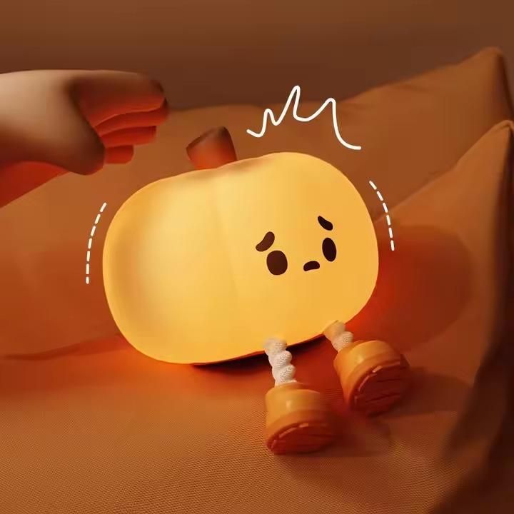 Sad Pumpkin Silicone Lamp – Cute, Cozy & Full of Character 🎃💡