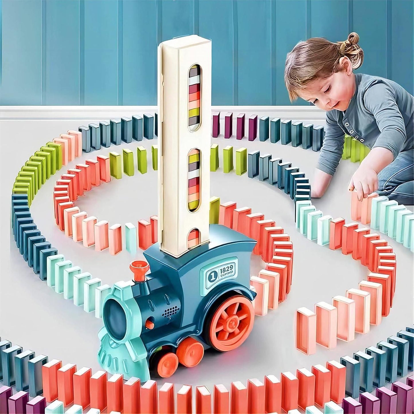 Train Toy Domino Set for Kids - BPA-Free with Sound Effects | Educational Toy