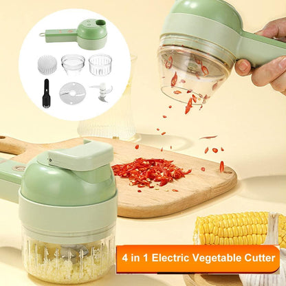 4 in 1 Portable Electric Vegetable Cutter Set | Wireless Food Processor & Chopper