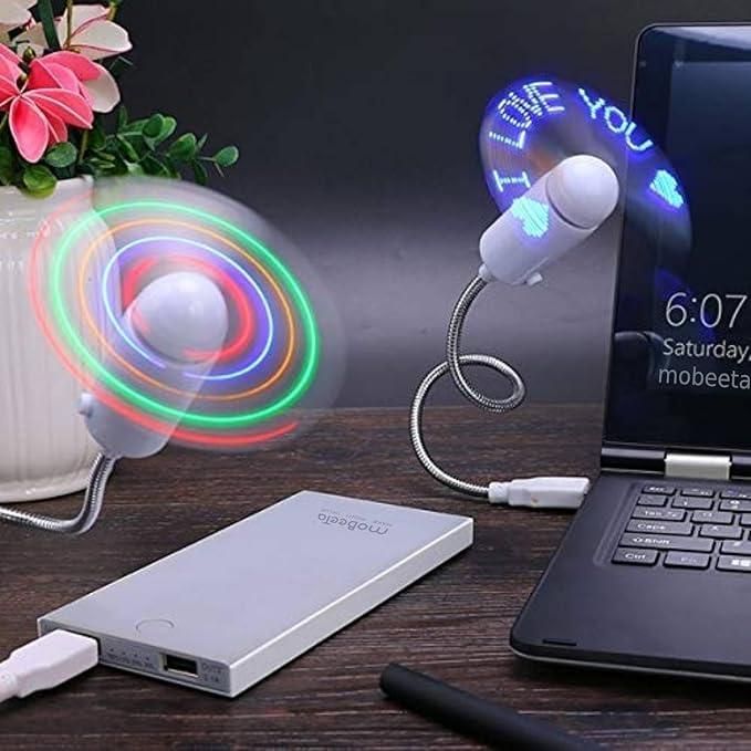 USB LED Fan with Programmable Custom Message Display