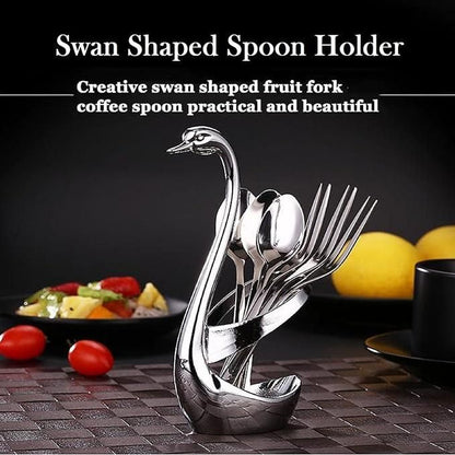 Swan Base Fork Holder with Fork Set – Elegant Kitchen & Home Décor