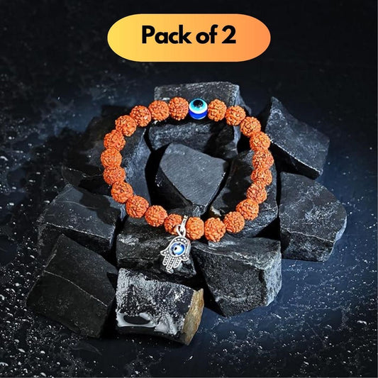 Spiritual Eye Bohemian Rudraksha Beads Bracelet – Pack of 2