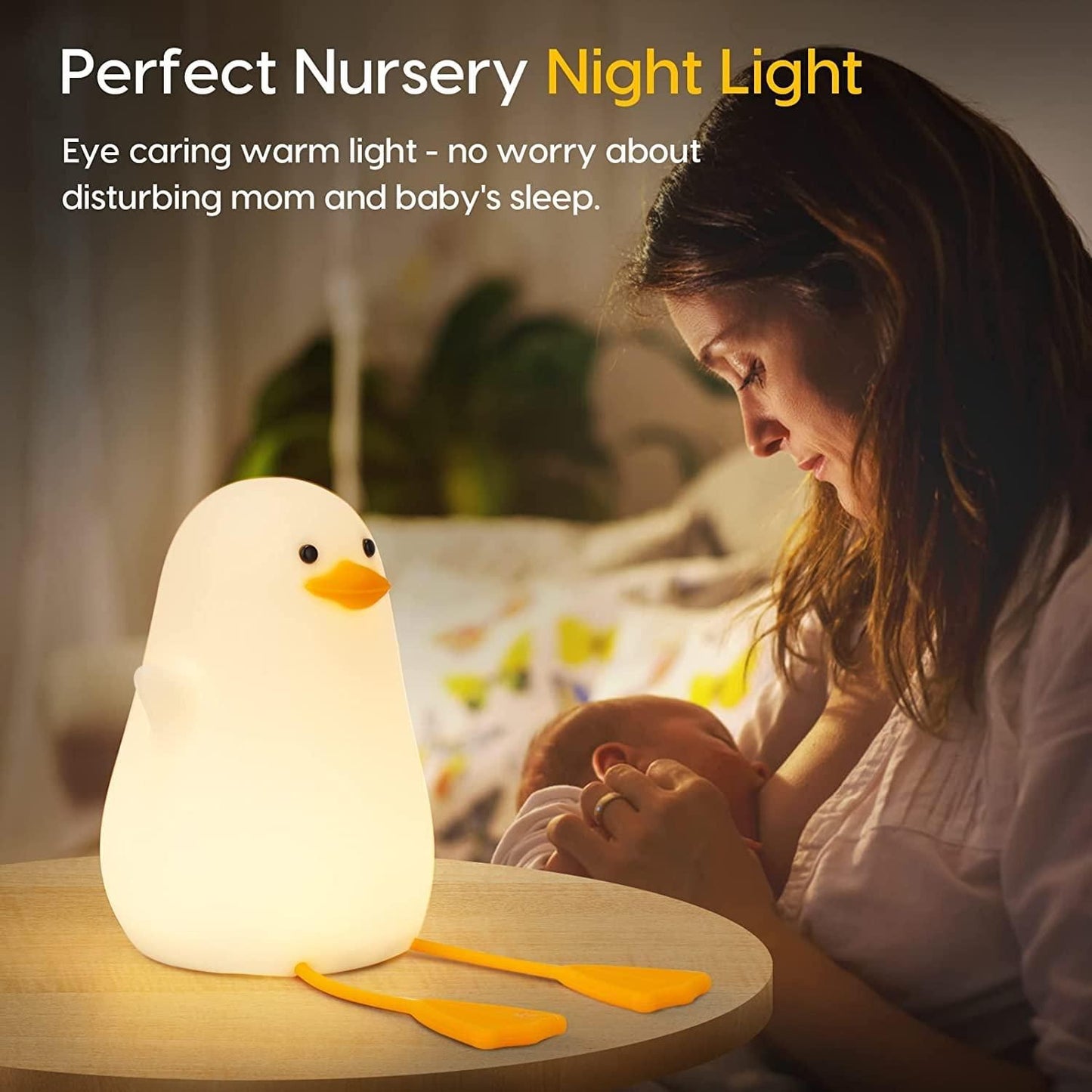 Duck Night Light Lamp - Touch Activated Bedside Light